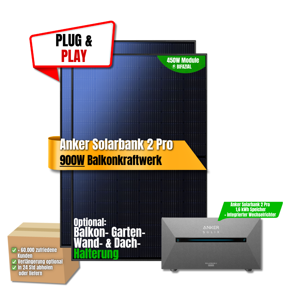 900 W Balkonkraftwerk Anker SOLIX Solarbank 2 Pro