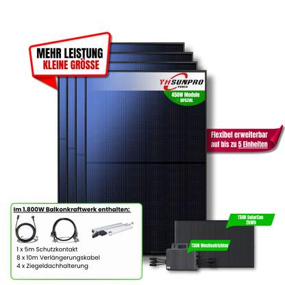 1.800 Watt SolarCan Balkonkraftwerk