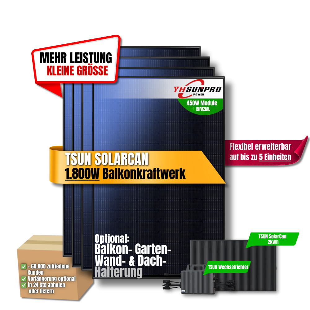 1.800 Watt SolarCan Balkonkraftwerk