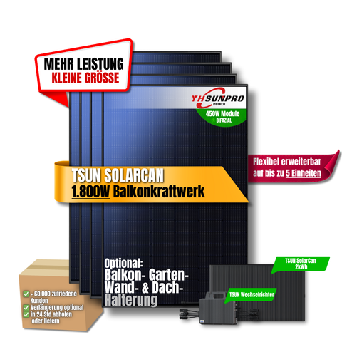 1.800 Watt SolarCan Balkonkraftwerk