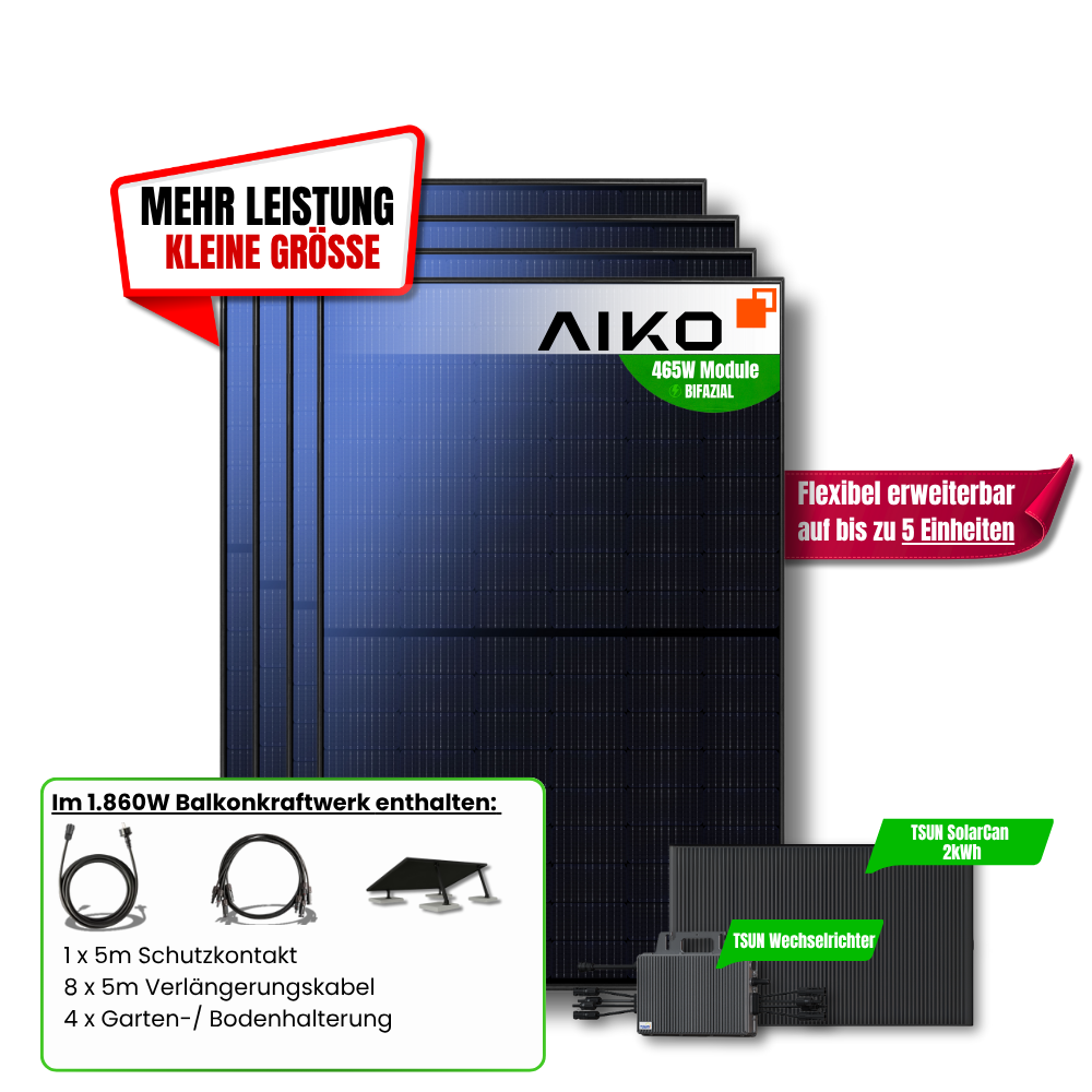 1.860 Watt SolarCan Balkonkraftwerk