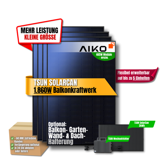 1.860 Watt SolarCan Balkonkraftwerk