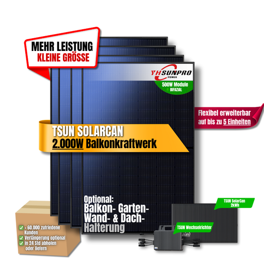 2.000 Watt SolarCan Balkonkraftwerk