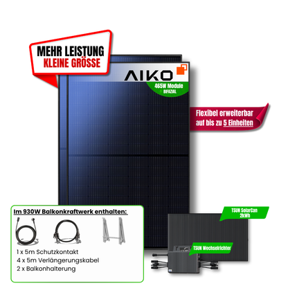 930 Watt SolarCan Balkonkraftwerk