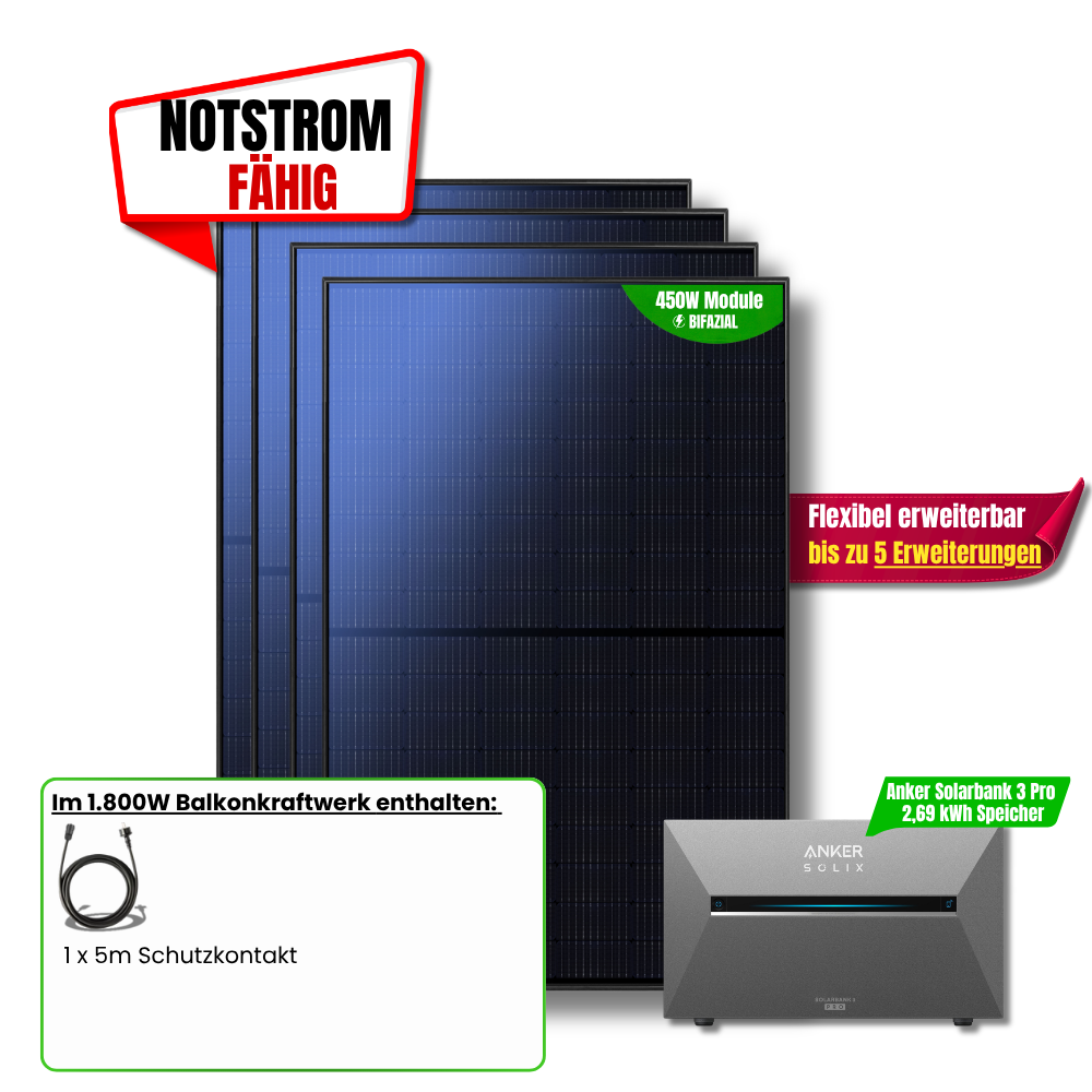 1800 W Balkonkraftwerk Anker SOLIX Solarbank 3 Pro