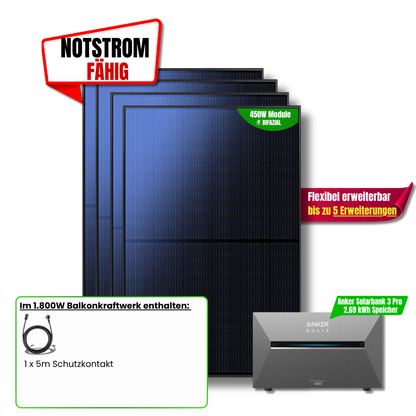 1800 W Balkonkraftwerk Anker SOLIX Solarbank 3 Pro