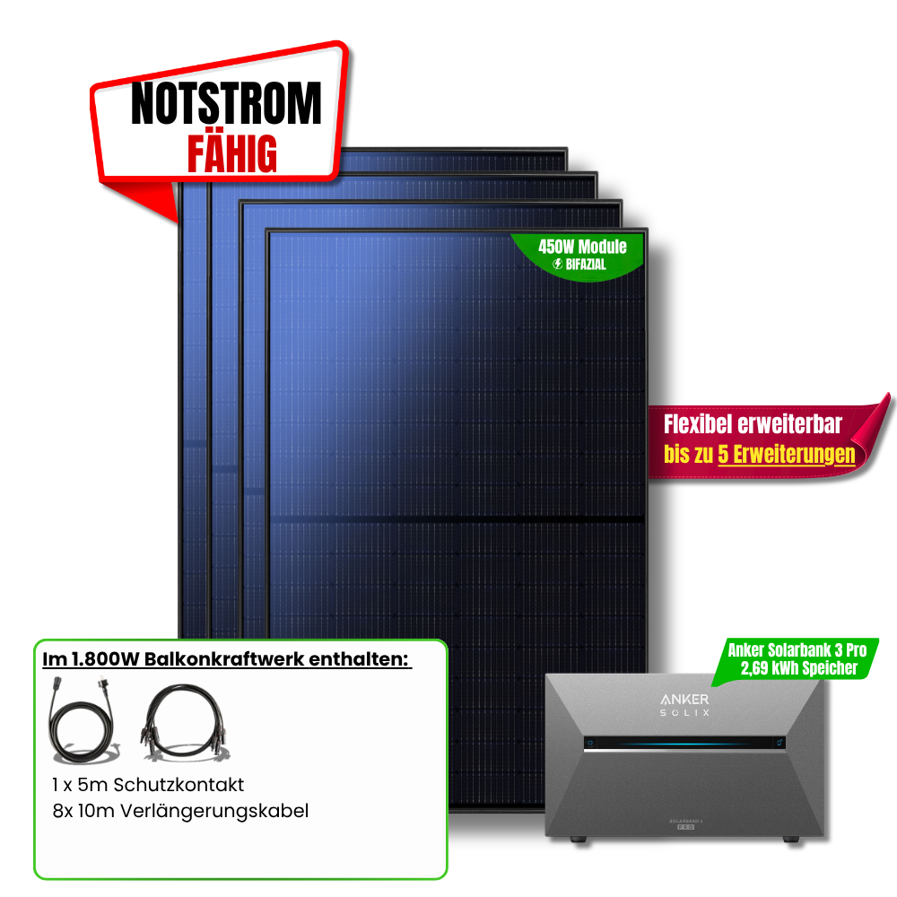 1800 W Balkonkraftwerk Anker SOLIX Solarbank 3 Pro