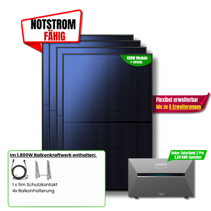 1800 W Balkonkraftwerk Anker SOLIX Solarbank 3 Pro