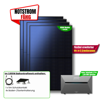 1800 W Balkonkraftwerk Anker SOLIX Solarbank 3 Pro