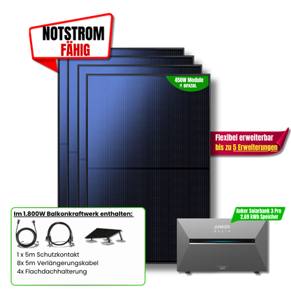 1800 W Balkonkraftwerk Anker SOLIX Solarbank 3 Pro