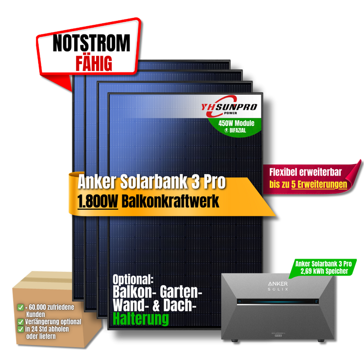 1800W Anker 3 Pro Balkonkraftwerk