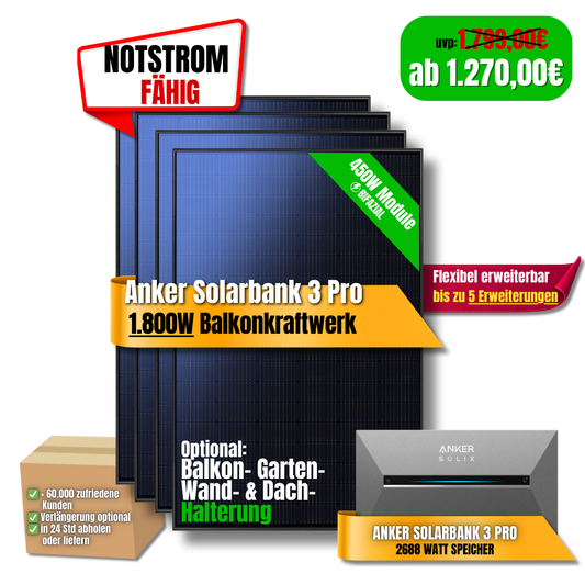 1800W Anker 3 Pro Balkonkraftwerk