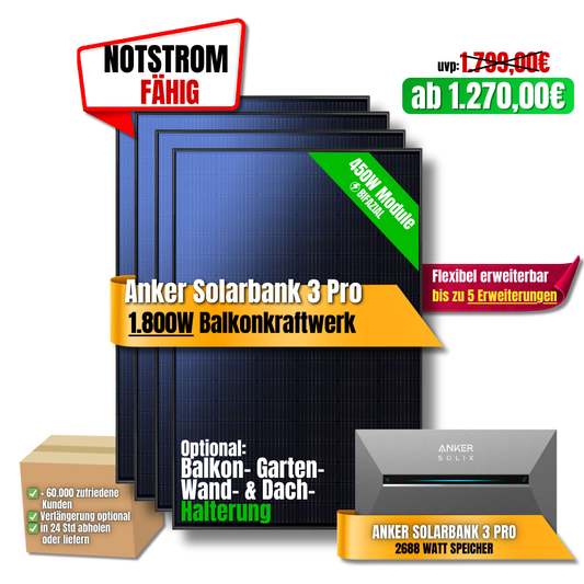 1800W Anker 3 Pro Balkonkraftwerk