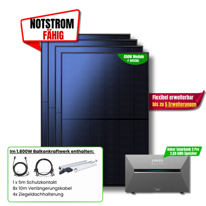 1800 W Balkonkraftwerk Anker SOLIX Solarbank 3 Pro