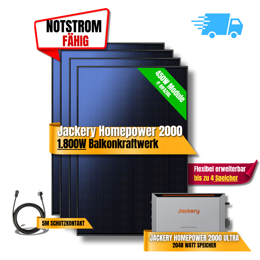 1800W Balkonkraftwerk Jackery HomePower 2000