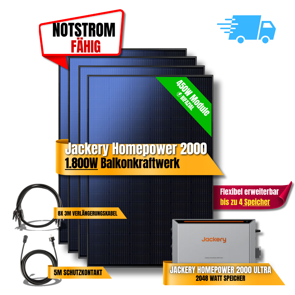 1800W Balkonkraftwerk Jackery HomePower 2000