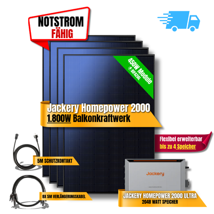 1800W Balkonkraftwerk Jackery HomePower 2000
