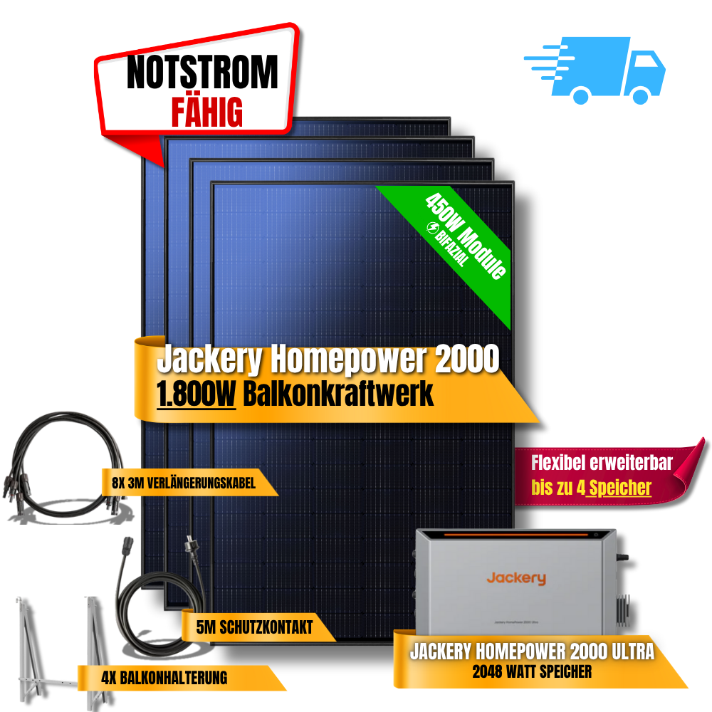 1800W Balkonkraftwerk Jackery HomePower 2000