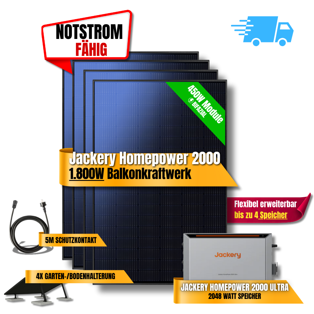 1800W Balkonkraftwerk Jackery HomePower 2000