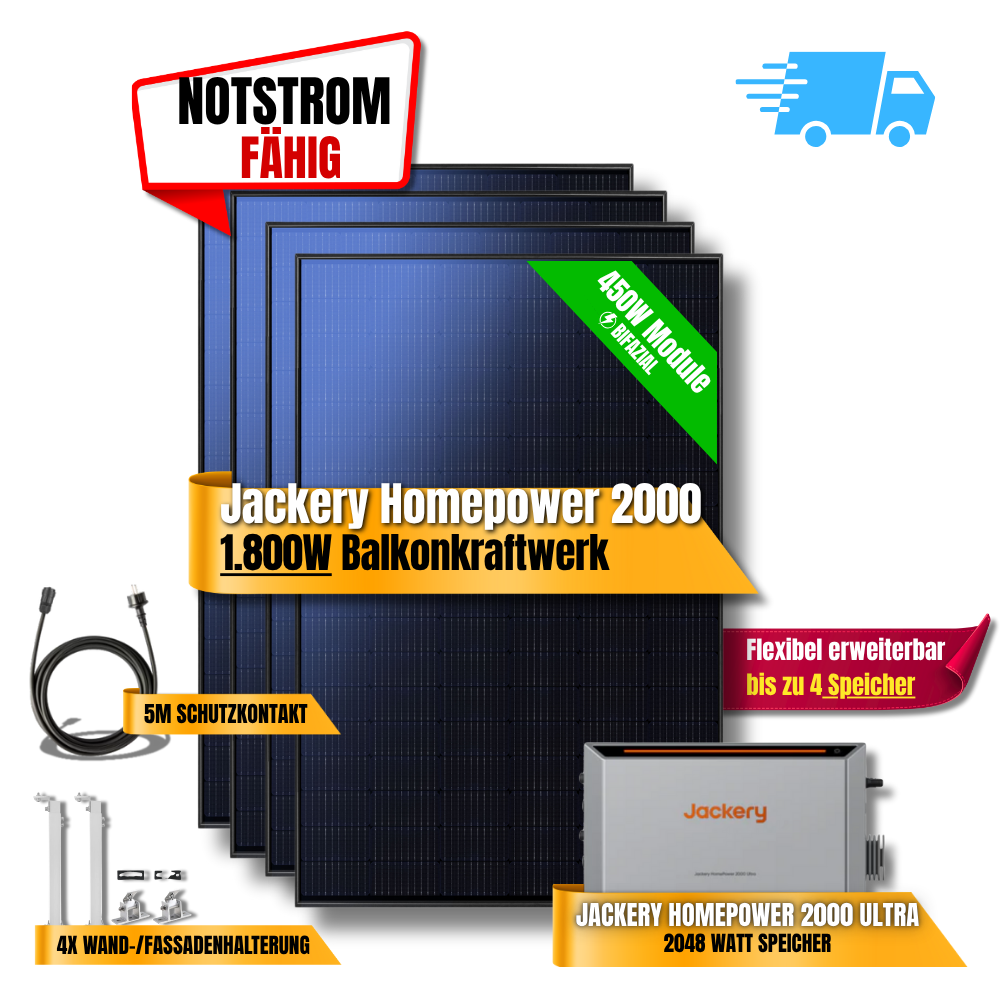 1800W Balkonkraftwerk Jackery HomePower 2000