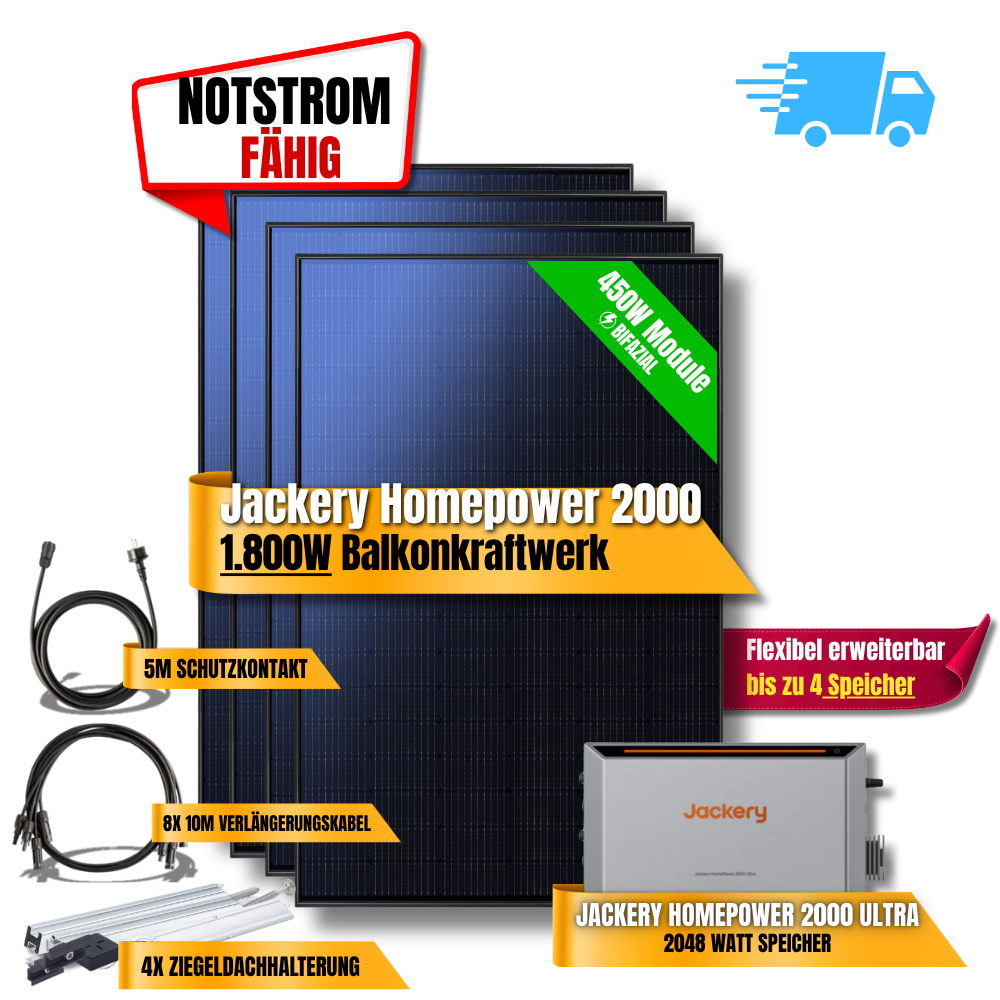 1800W Balkonkraftwerk Jackery HomePower 2000
