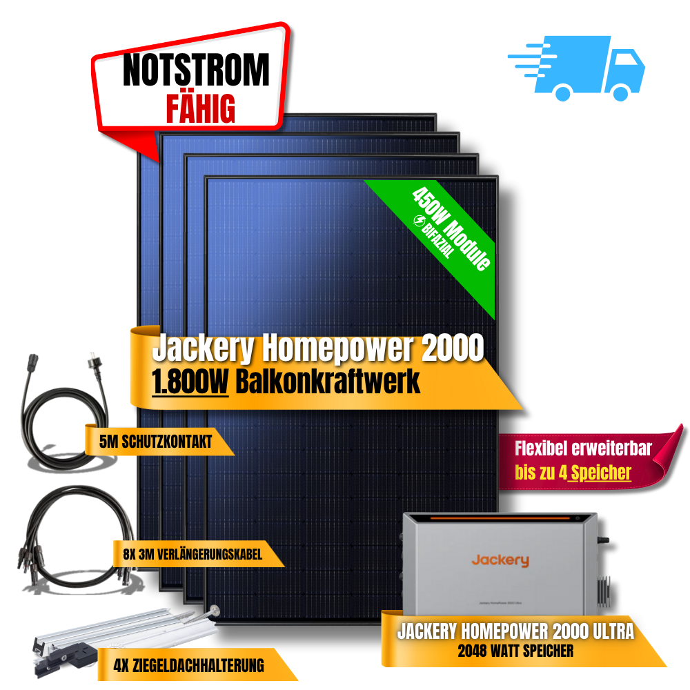 1800W Balkonkraftwerk Jackery HomePower 2000