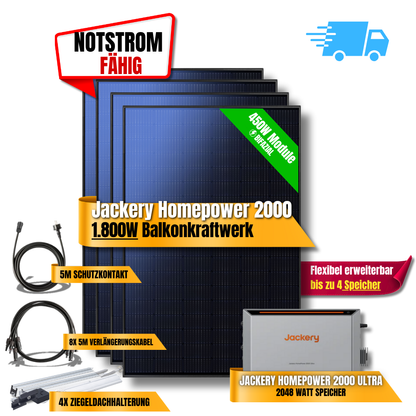 1800W Balkonkraftwerk Jackery HomePower 2000