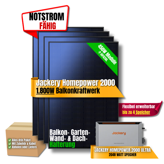 1800W Jackery HomePower 2000 Balkonkraftwerk