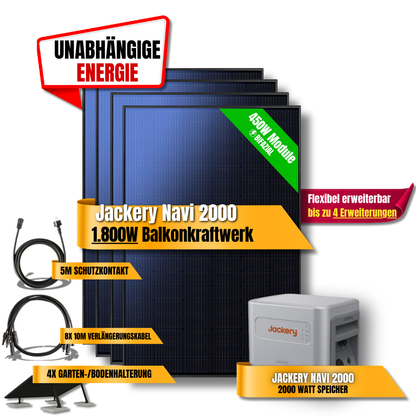 1800W Jackery Navi 2000 Balkonkraftwerk