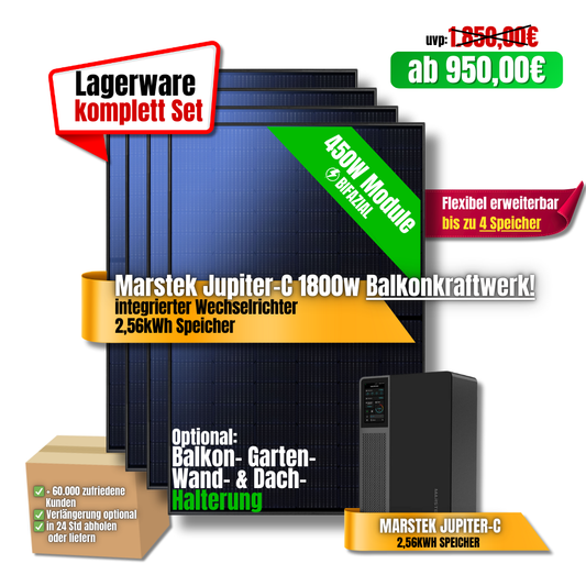 1800W Balkonkraftwerk Marstek 2,56kWh Jupiter-C