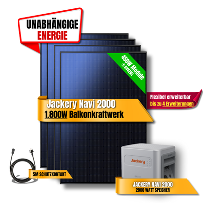 1800W Jackery Navi 2000 Balkonkraftwerk