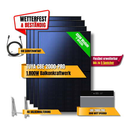 1800 Watt Tuya CBE 2000-Pro Balkonkraftwerk