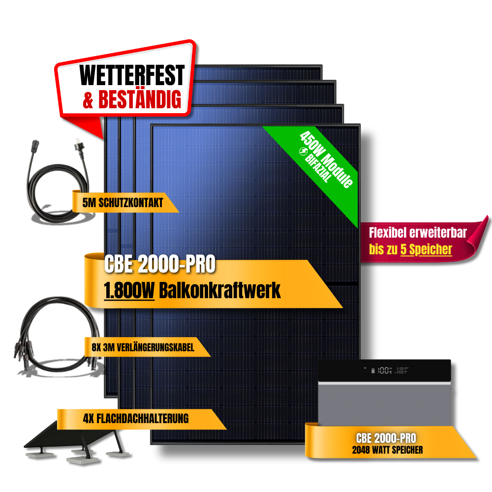 1800 Watt Tuya CBE 2000-Pro Balkonkraftwerk