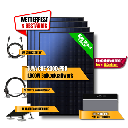 1800 Watt Tuya CBE 2000-Pro Balkonkraftwerk