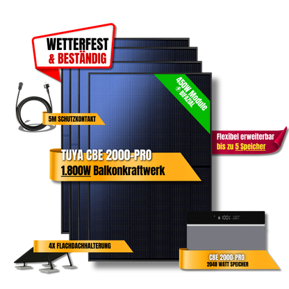 1800 Watt Tuya CBE 2000-Pro Balkonkraftwerk