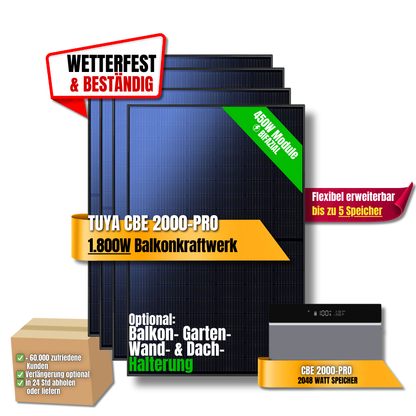1800 Watt Tuya CBE 2000-Pro Balkonkraftwerk
