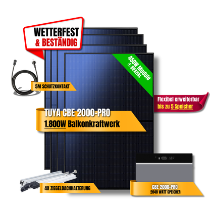 1800 Watt Tuya CBE 2000-Pro Balkonkraftwerk