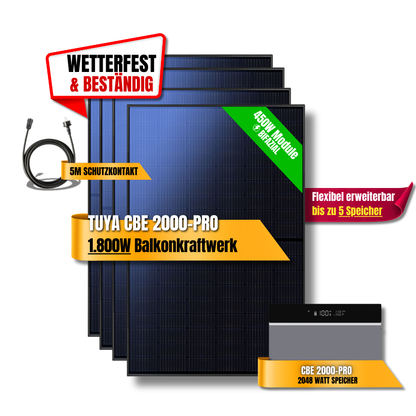 1800 Watt Tuya CBE 2000-Pro Balkonkraftwerk