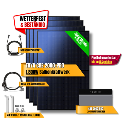 1800 Watt Tuya CBE 2000-Pro Balkonkraftwerk
