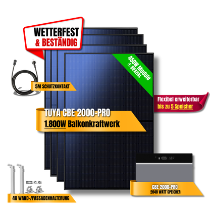 1800 Watt Tuya CBE 2000-Pro Balkonkraftwerk