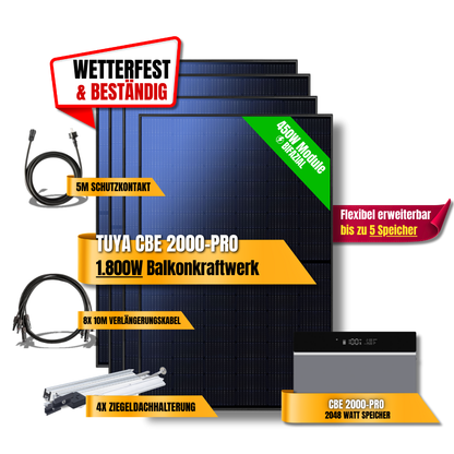 1800 Watt Tuya CBE 2000-Pro Balkonkraftwerk