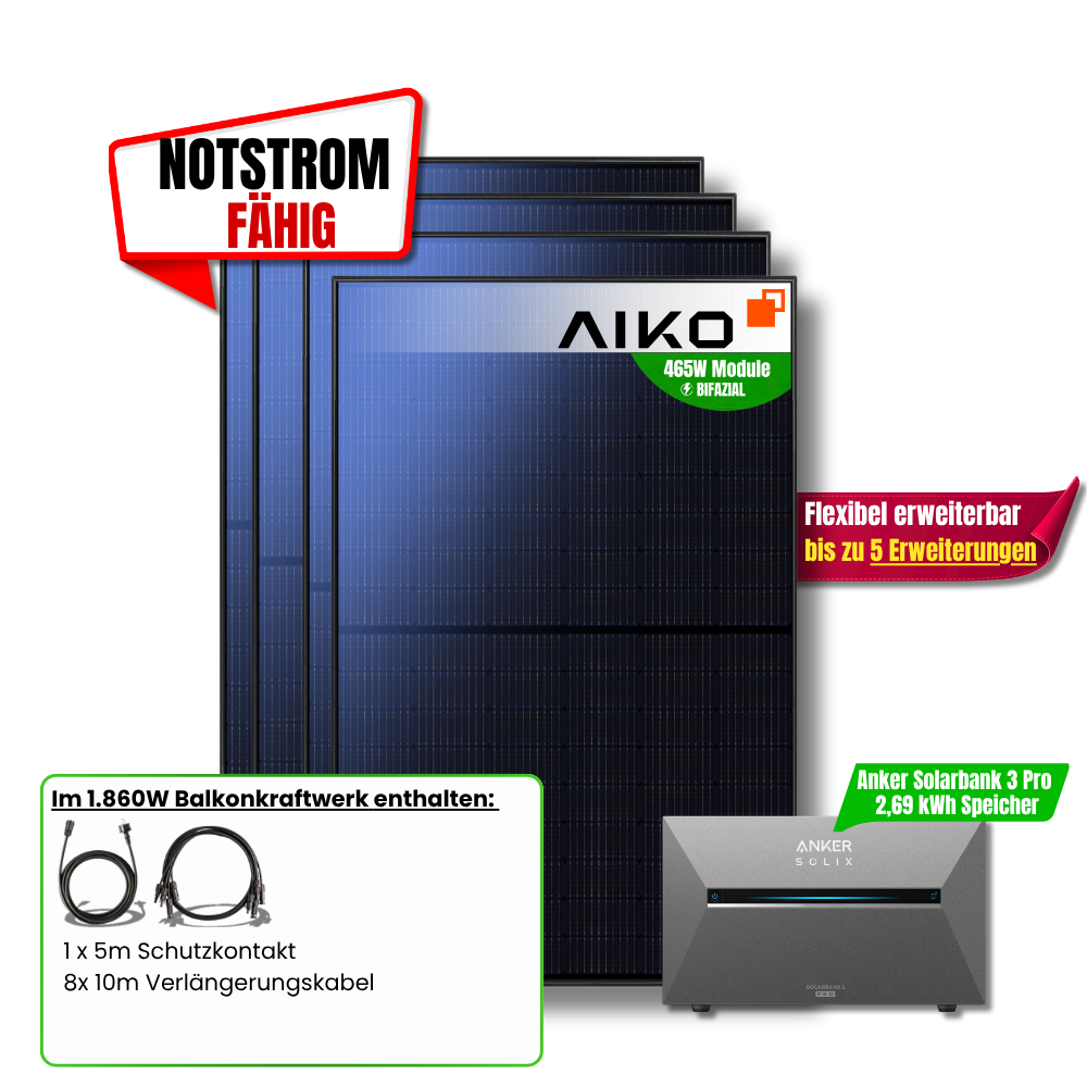 1.860W Anker Solarbank 3 Pro Balkonkraftwerk