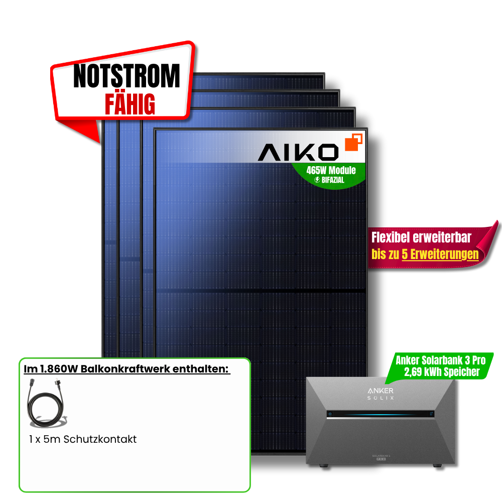 1.860W Anker Solarbank 3 Pro Balkonkraftwerk