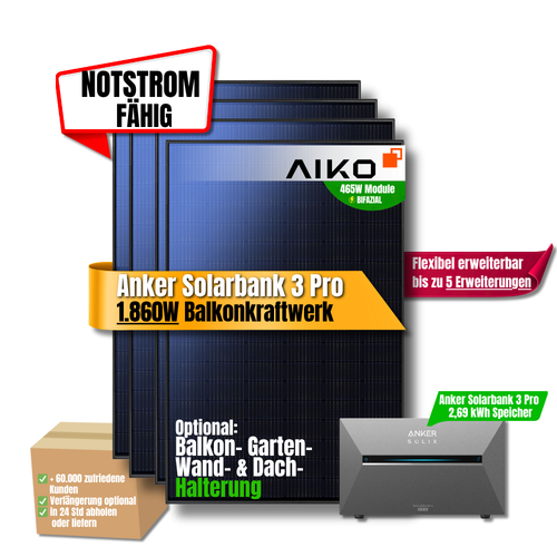 1.860W Anker Solarbank 3 Pro Balkonkraftwerk