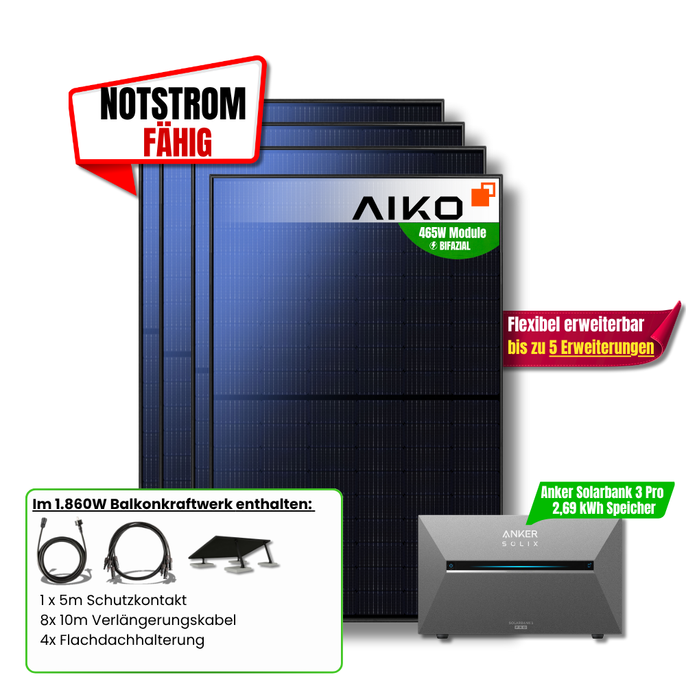 1.860W Anker Solarbank 3 Pro Balkonkraftwerk