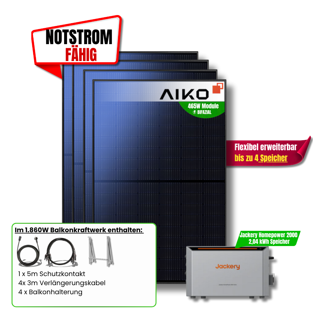 1.860W Jackery HomePower 2000 Balkonkraftwerk