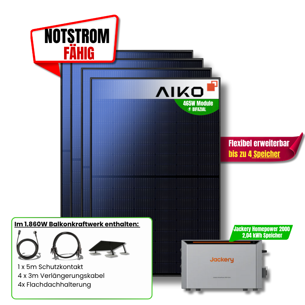 1.860W Jackery HomePower 2000 Balkonkraftwerk