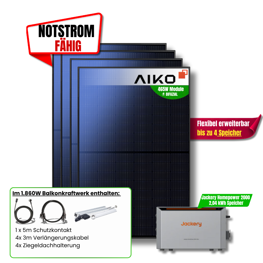 1.860W Jackery HomePower 2000 Balkonkraftwerk