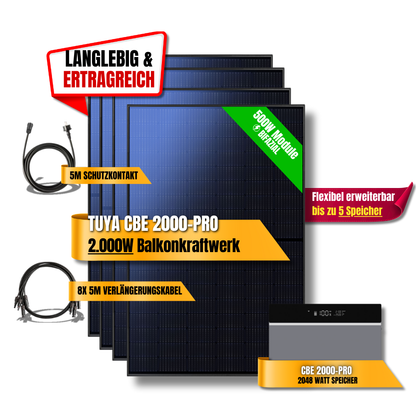 2000 Watt Tuya CBE 2000-Pro Balkonkraftwerk