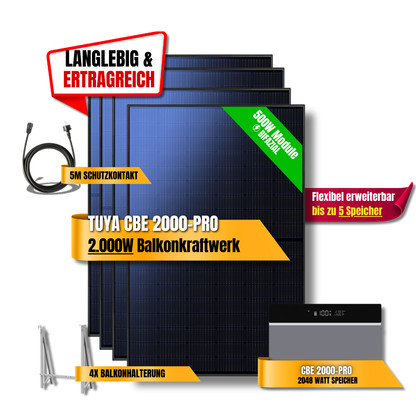 2000 Watt Tuya CBE 2000-Pro Balkonkraftwerk